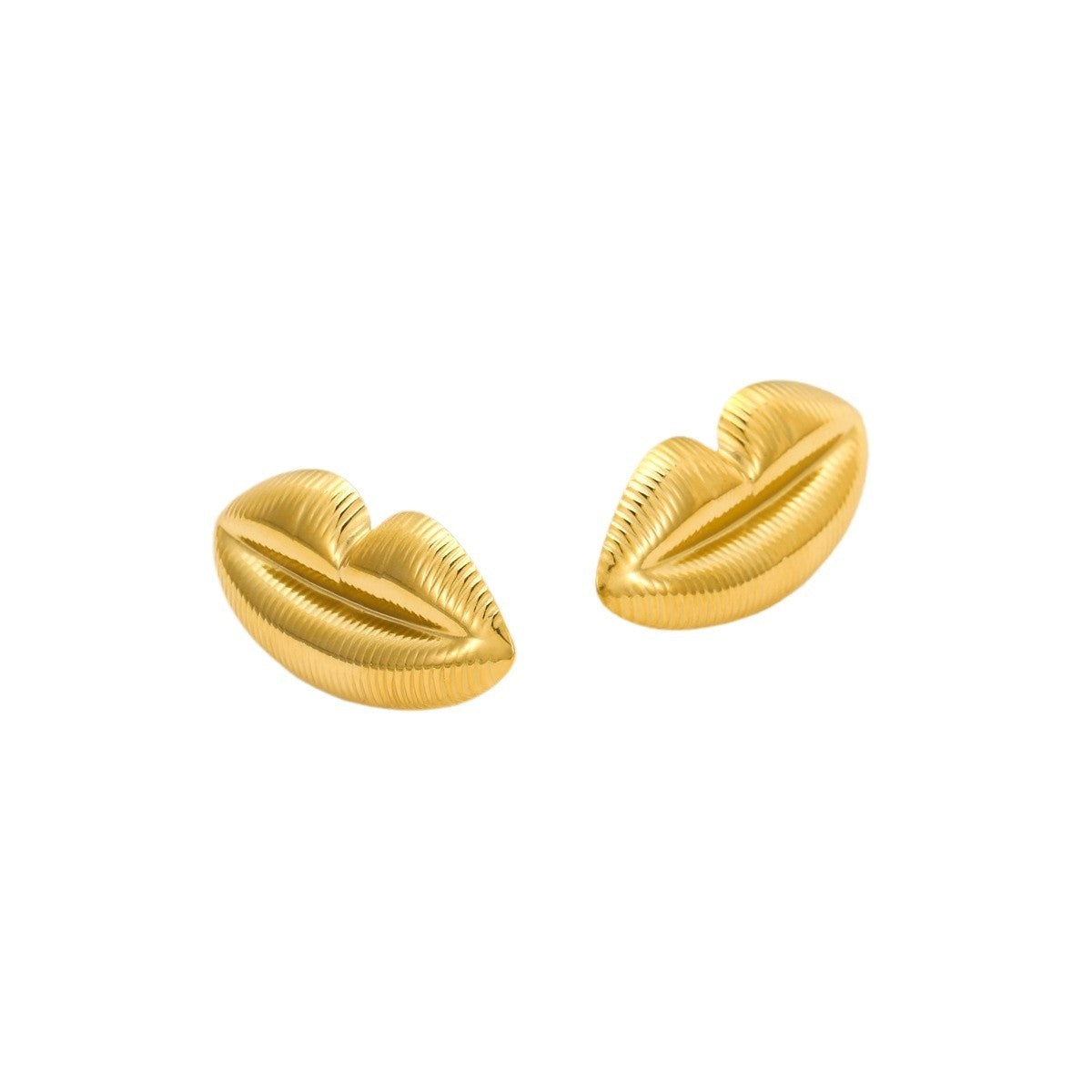Pendientes de acero inoxidable con forma de labios estilo retro y acabado chapado para mujer