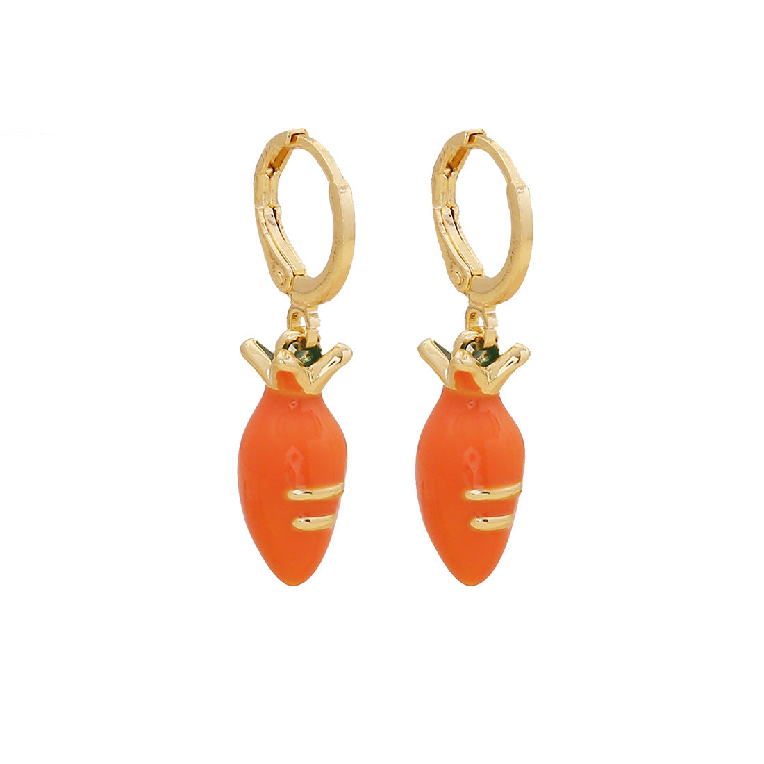 Sweet and Edgy Cherry and Strawberry Fruit-Shaped Earrings for Women Made of Copper with Enamel Finish