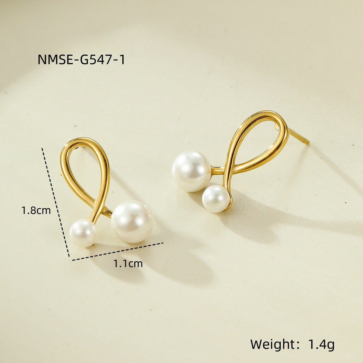 Pendientes de Nudo de Acero Inoxidable de Estilo Vintage con Acentos de Perlas para Mujer