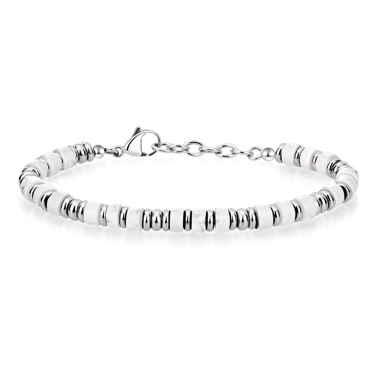 4mm Natural Obsidian Geometric Round Stainless Steel Bracelet Unisex