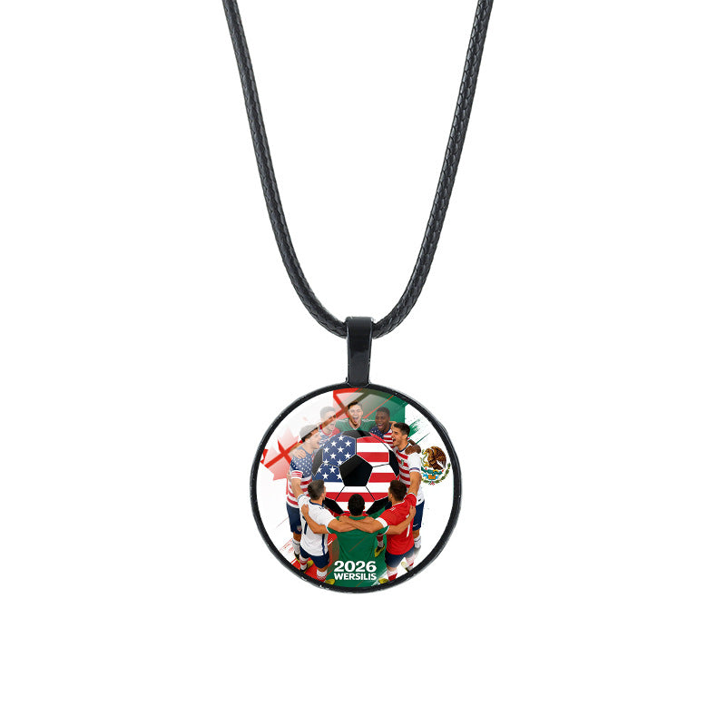 Vintage Sporty Geometric Alloy Plated Crystal Pendant Necklace Unisex