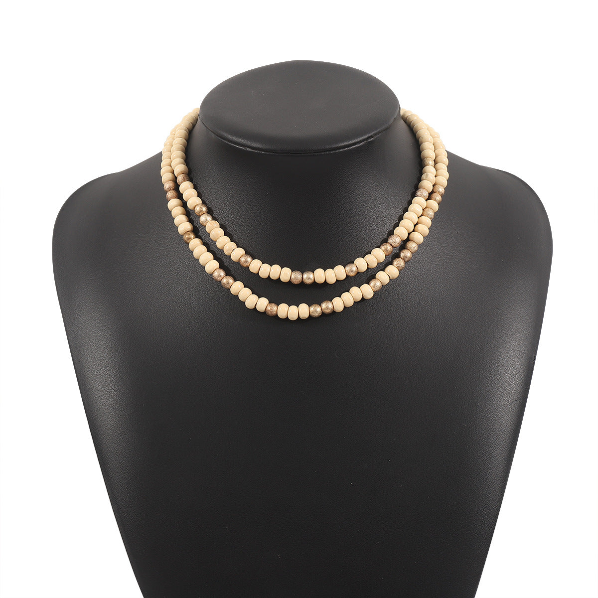 Collana Bohemien Arcobaleno Guardiano con Perline di Legno, Forma Geometrica e Artigianato Fatto a Mano Unisex per l'Estate