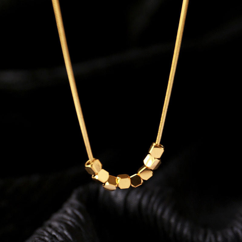 Minimalist Luxury Square Titanium Steel Plated Necklace for Women