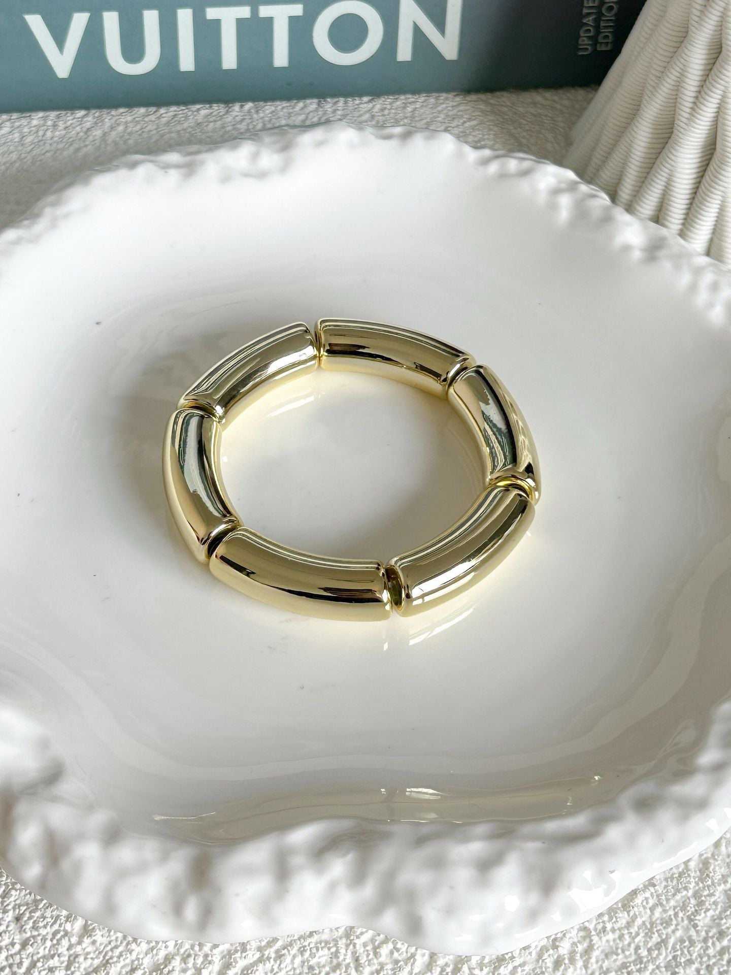 Vintage Minimalist Geometric Plated Acrylic Bracelet Set