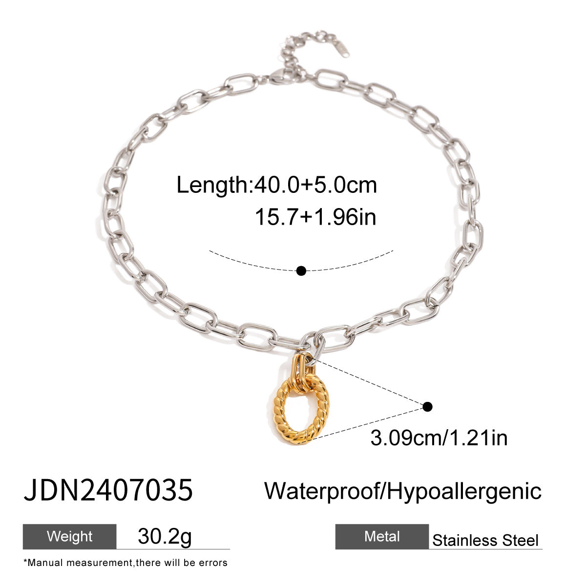 Minimalist Geometric Stainless Steel Necklace with Titanium Steel Pendant and Plated Finish for Women