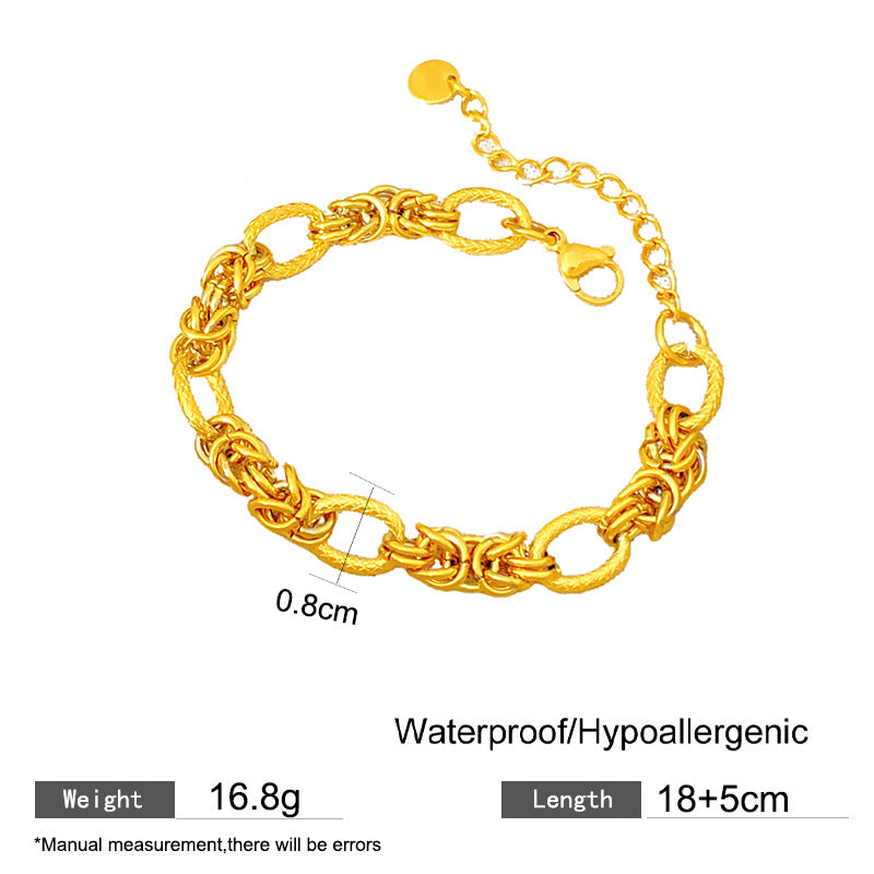 Vintage Streetwear Hip-hop Geometric Plated Titanium Steel Bracelet Unisex
