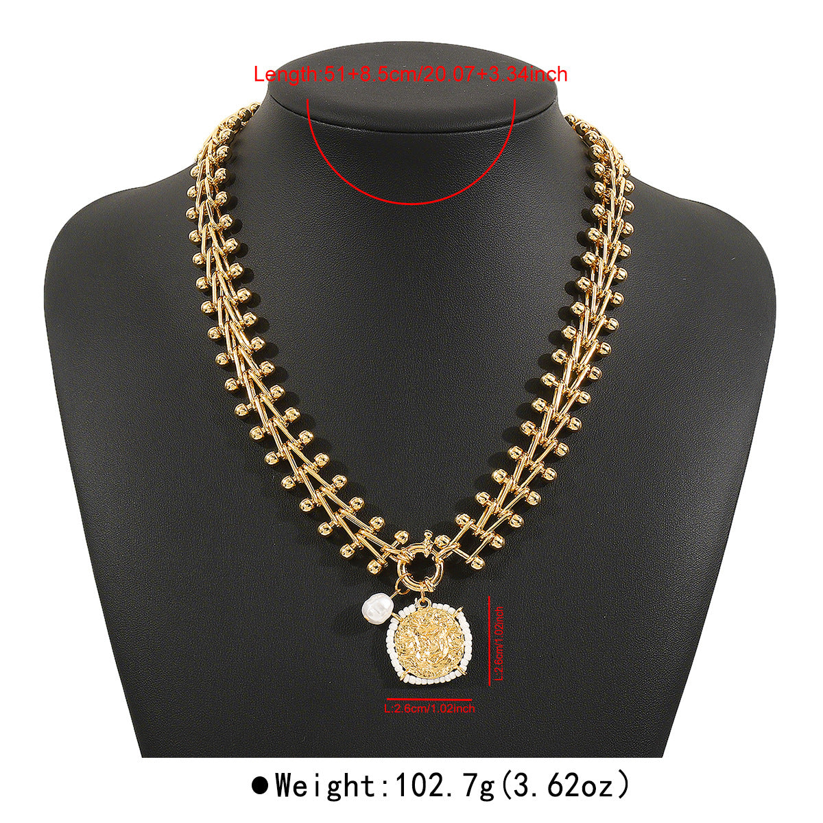 Collar tejido a mano multicapa geométrico minimalista vintage con colgante de aleación y detalles de perlas simuladas para mujer