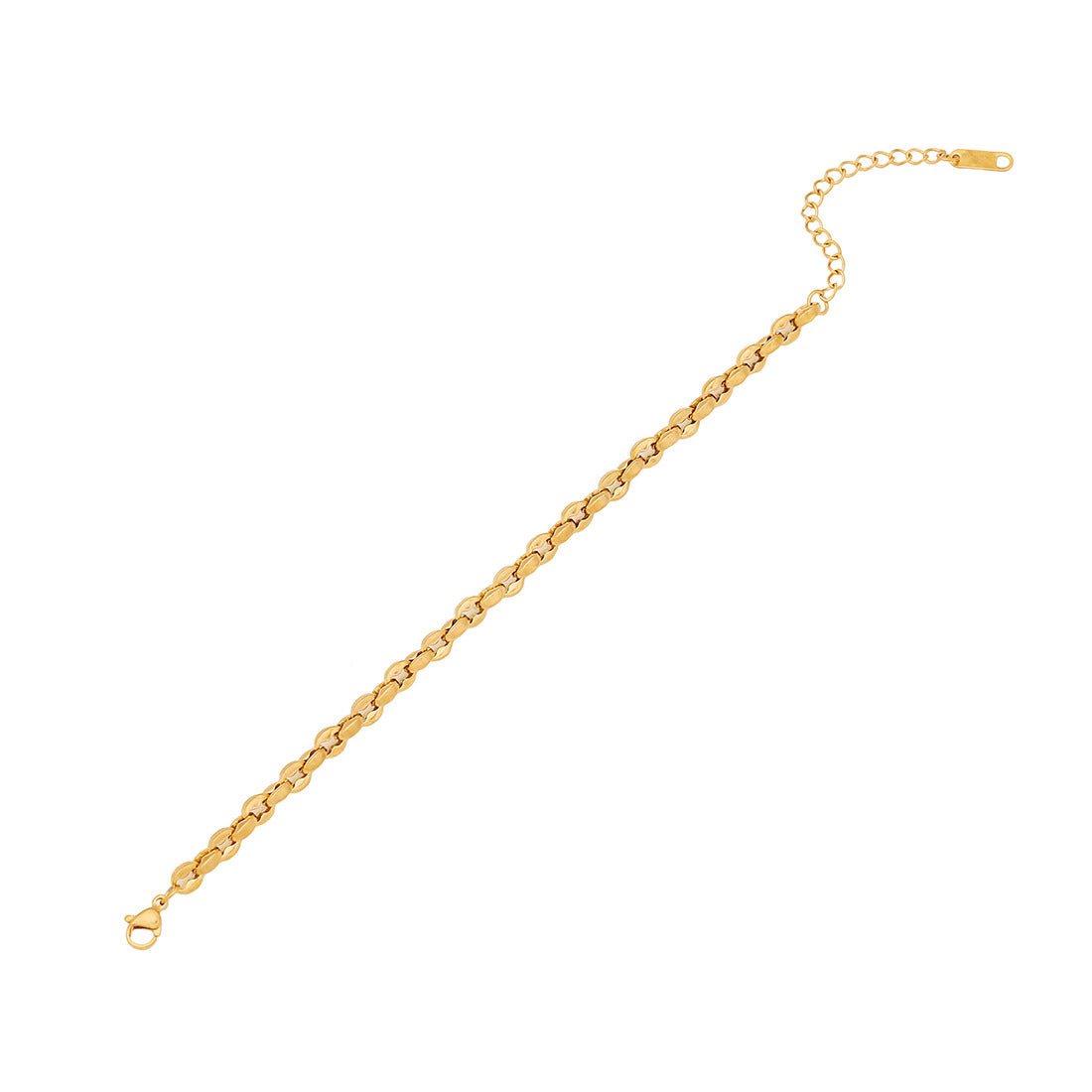 Playful Pig Nose Bracelet in Stainless Steel with Geometric Design and Plated Finish for Women