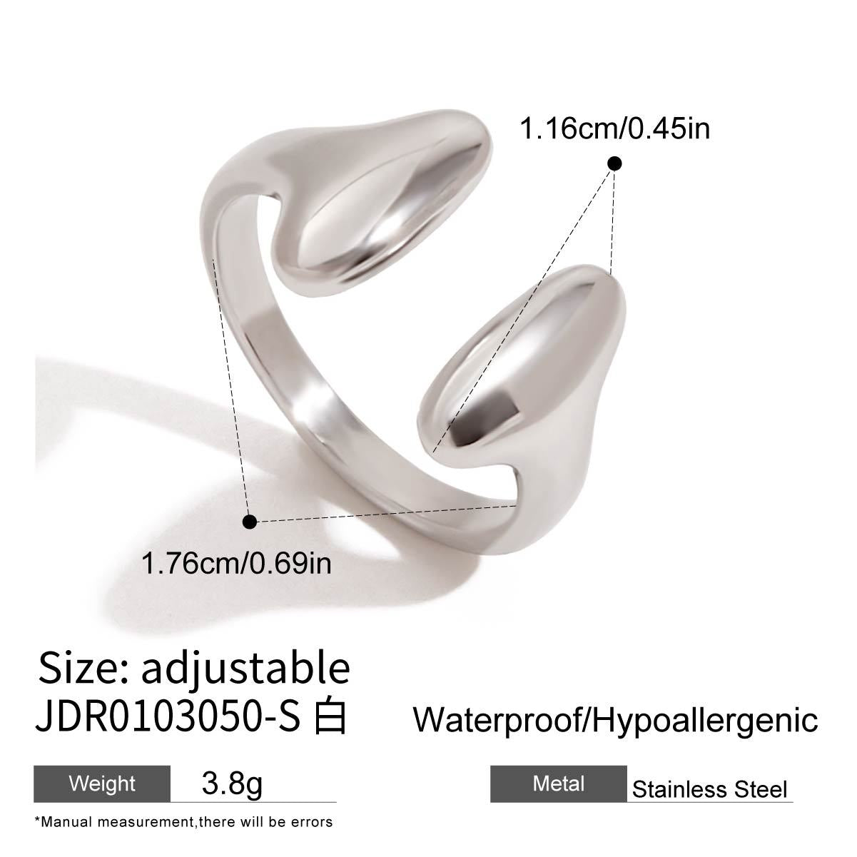 Geometric Plated Stainless Steel Ring for Women