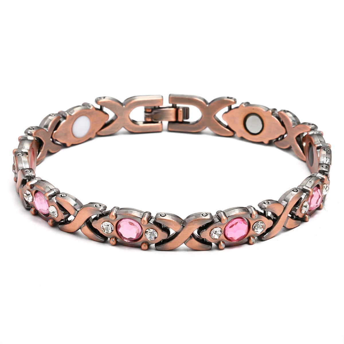Bracciale regolabile da donna in lega placcata con strass a goccia, stile lusso minimalista