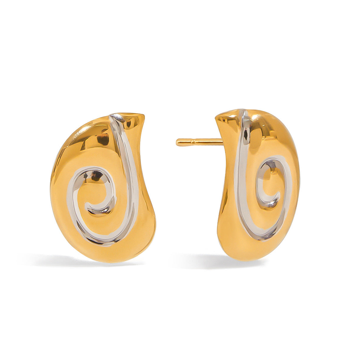 Luxury Minimalist Geometric Round Plated Titanium Steel Earrings for Women