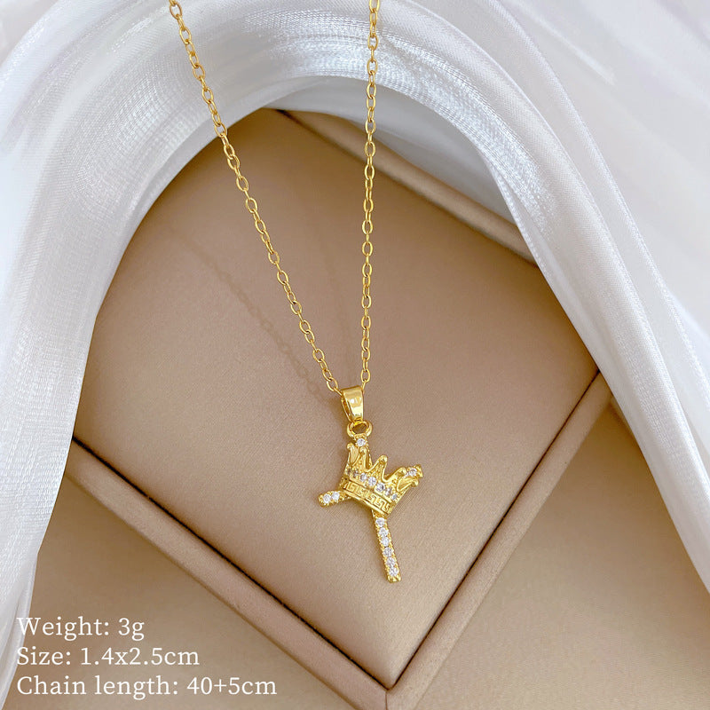 Collar de titanio con diamantes de imitación, cielo estrellado geométrico, para mujer, cadena de labios minimalista, estilo dulce
