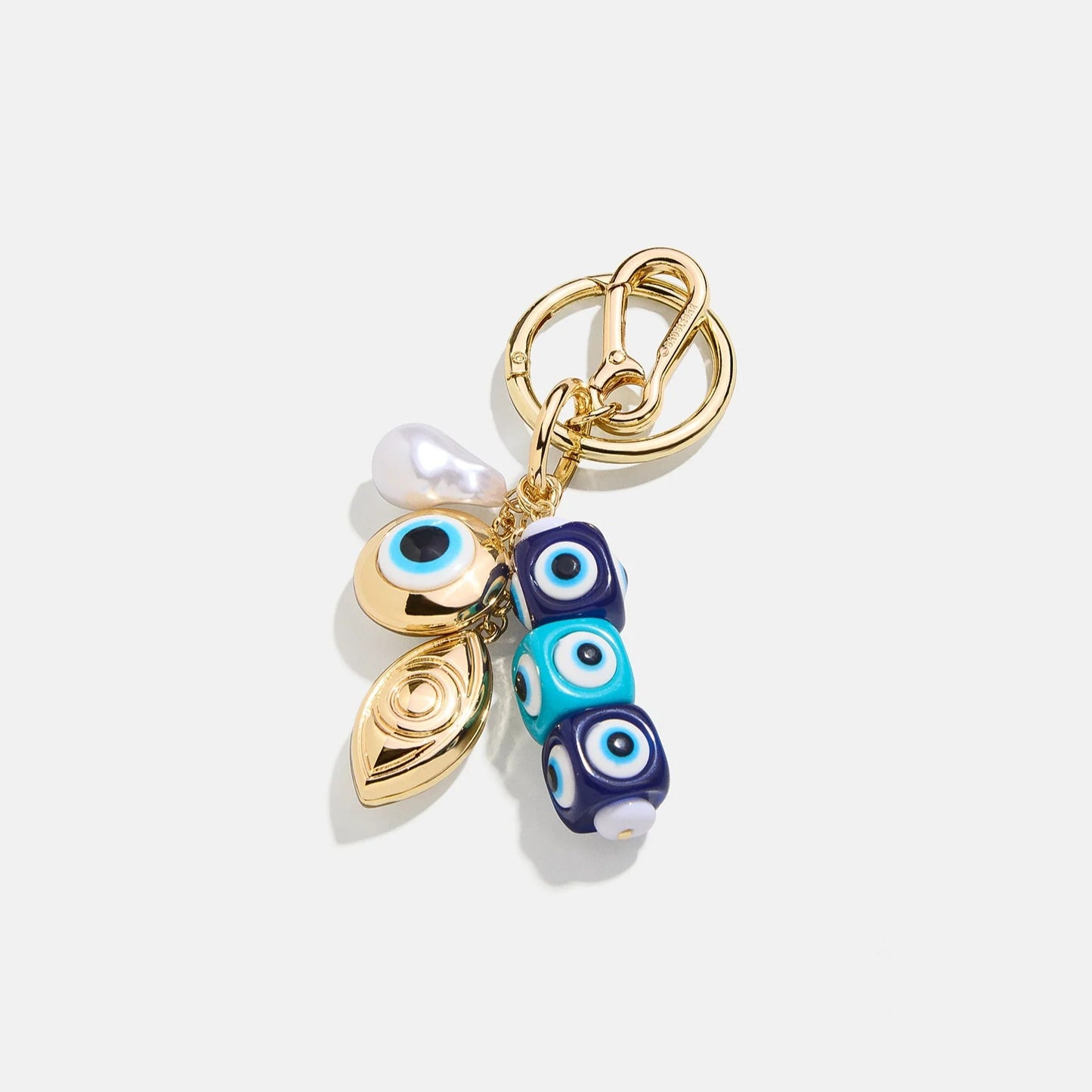 Minimalist Alloy Plated Heart Teardrop Charm Bar Bag Pendant Keychain with Fruit Elements
