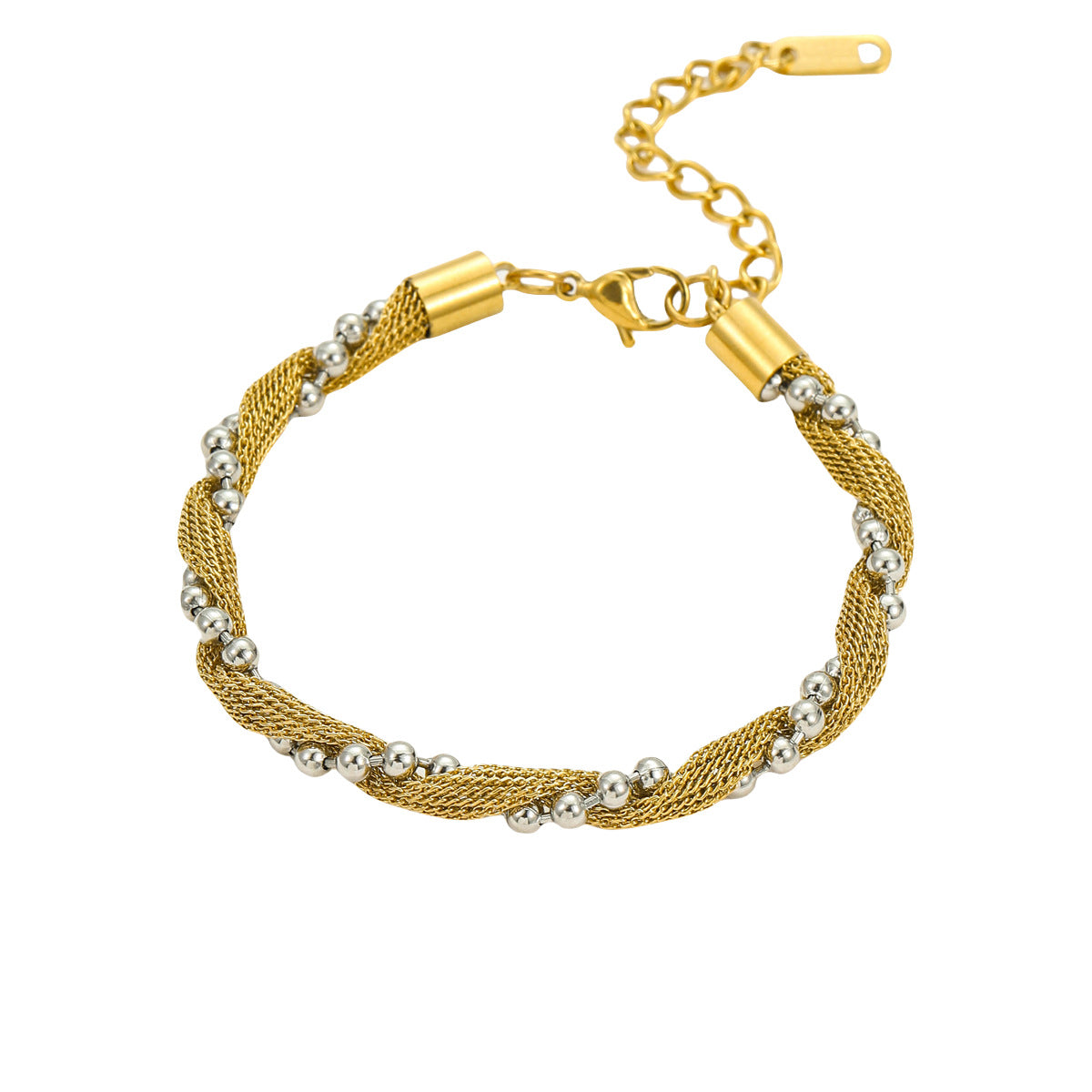 Fashionable OL Style Twisted Rope Titanium Steel Bracelet for Women with Gold Plating and Premium Luxe Finish