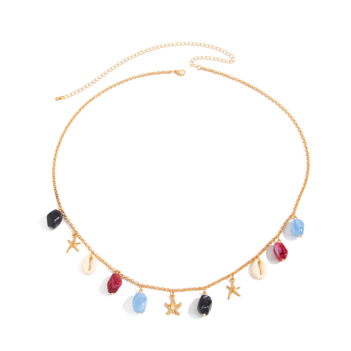 Bohemian Polished Iron Body Chain with Tassel and Lobster Clasp for Women