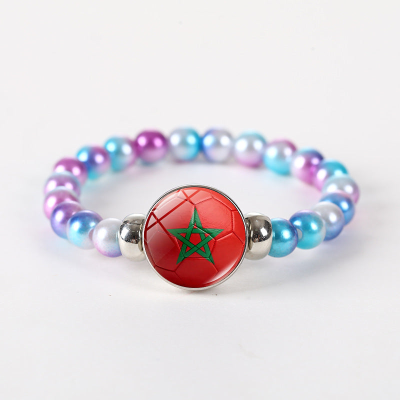 Bracciale unisex rotondo geometrico con perline di cristallo
