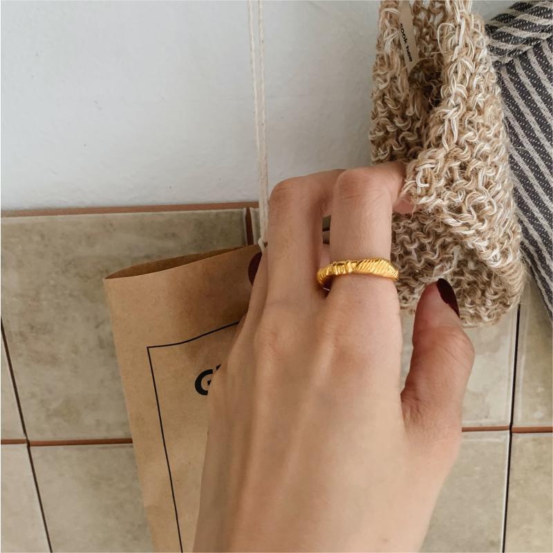 Minimalist Sweet 925 Sterling Silver Heart Geometric Open Ring for Women