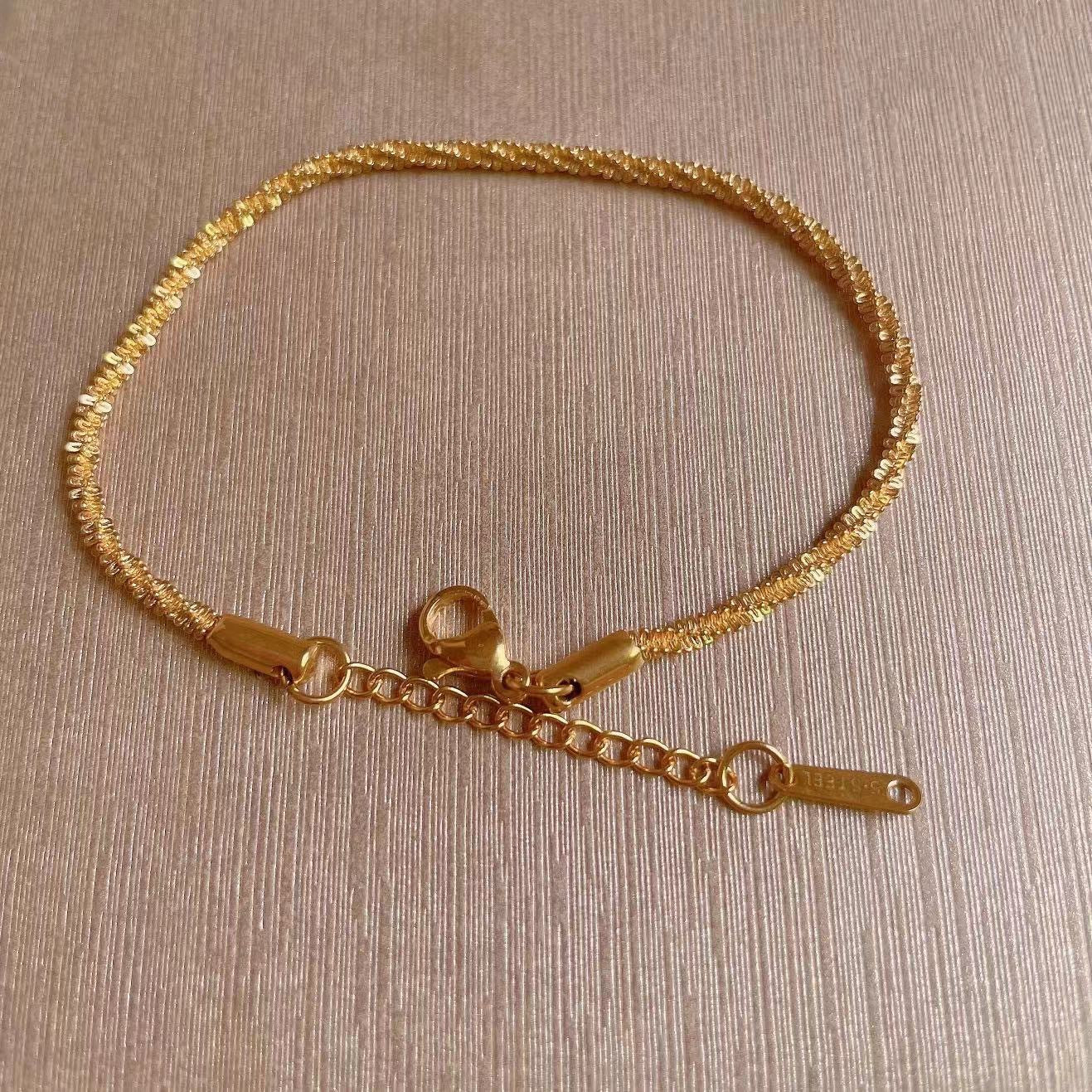 Collana a catena a O in acciaio al titanio minimalista da donna Collana sottile per clavicola senza ciondolo Gioielli in acciaio inossidabile ipoallergenici