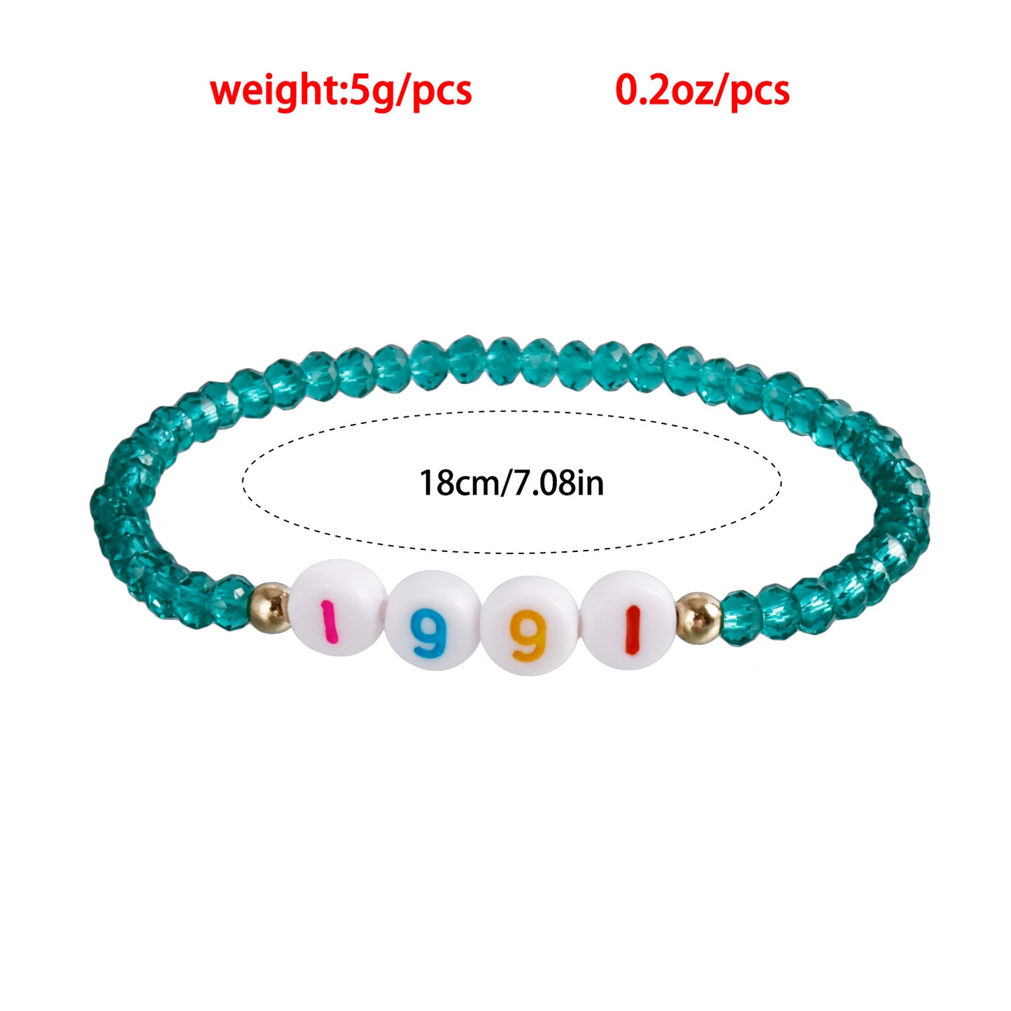 Set di bracciali con ciondoli a lettera in cristallo placcato, stile geometrico, per uomo e donna