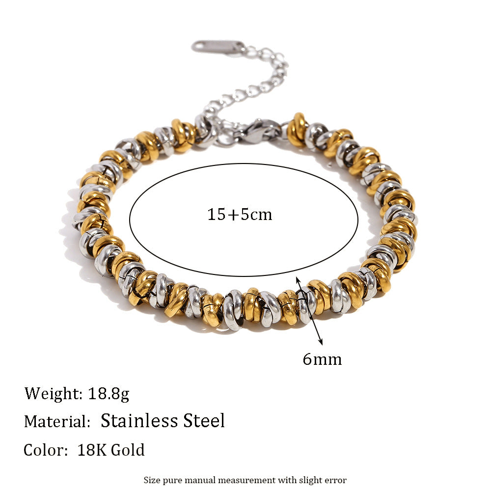Pendientes de aro geométricos de acero inoxidable chapados en oro de 18 quilates estilo OL para mujer