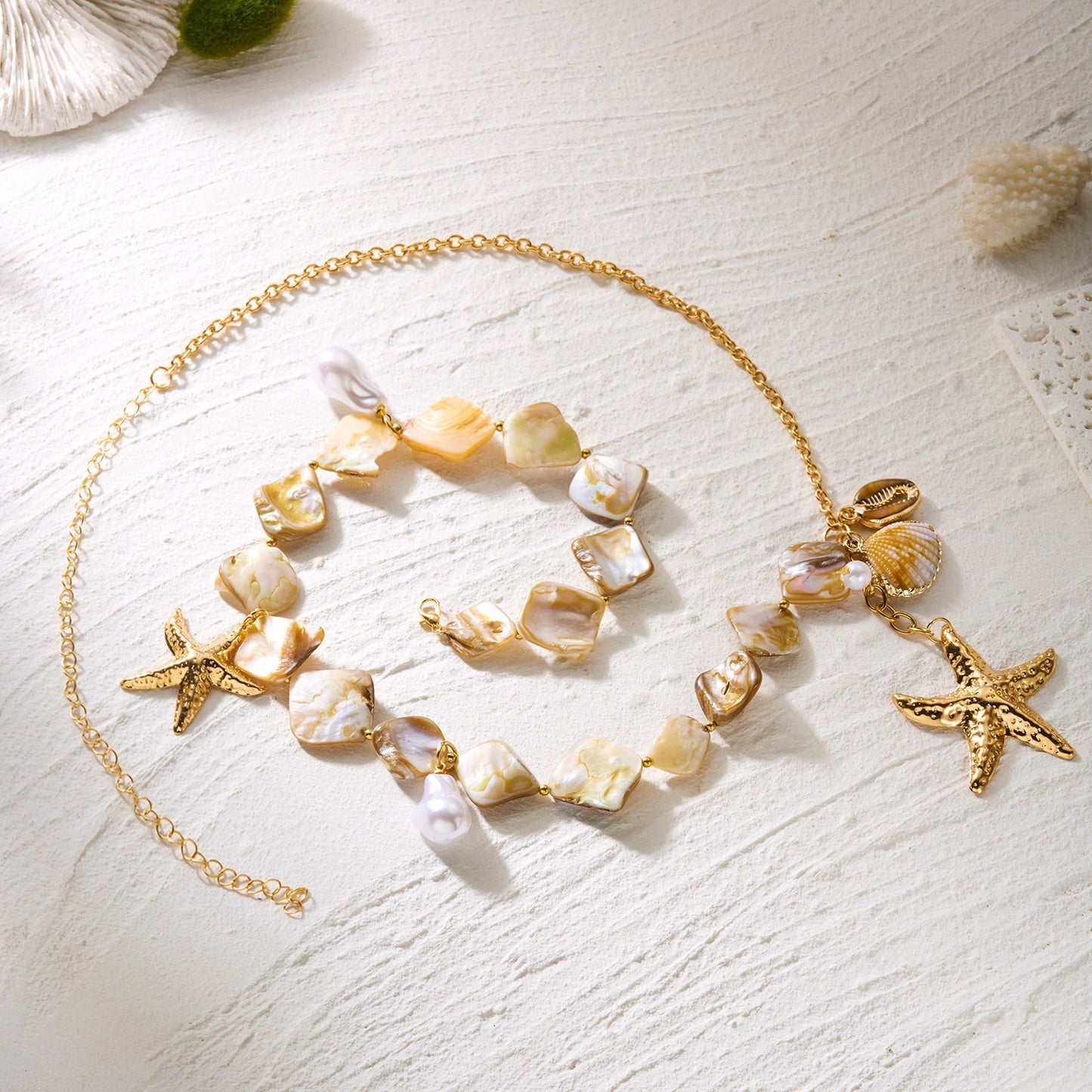 Minimalist Star Shell Pearl Alloy Body Chain for Women