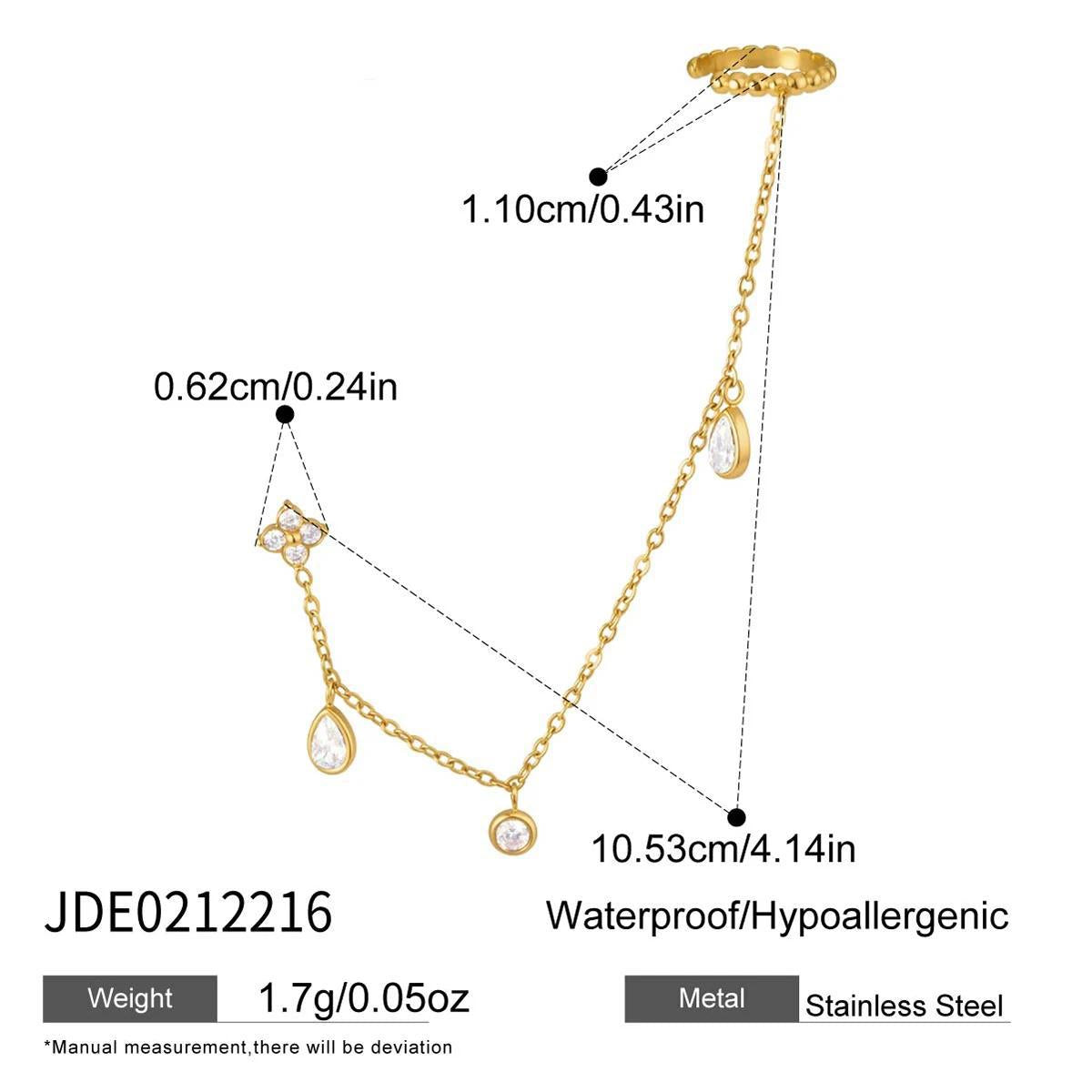 Minimalist Elegant Geometric Stainless Steel PVD Cubic Zirconia Earrings for Women