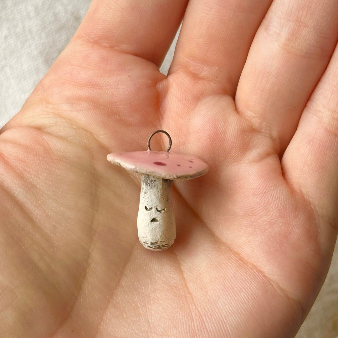 Vintage 18K Gold Plated Brass Drip Oil Mushroom Charm Bar