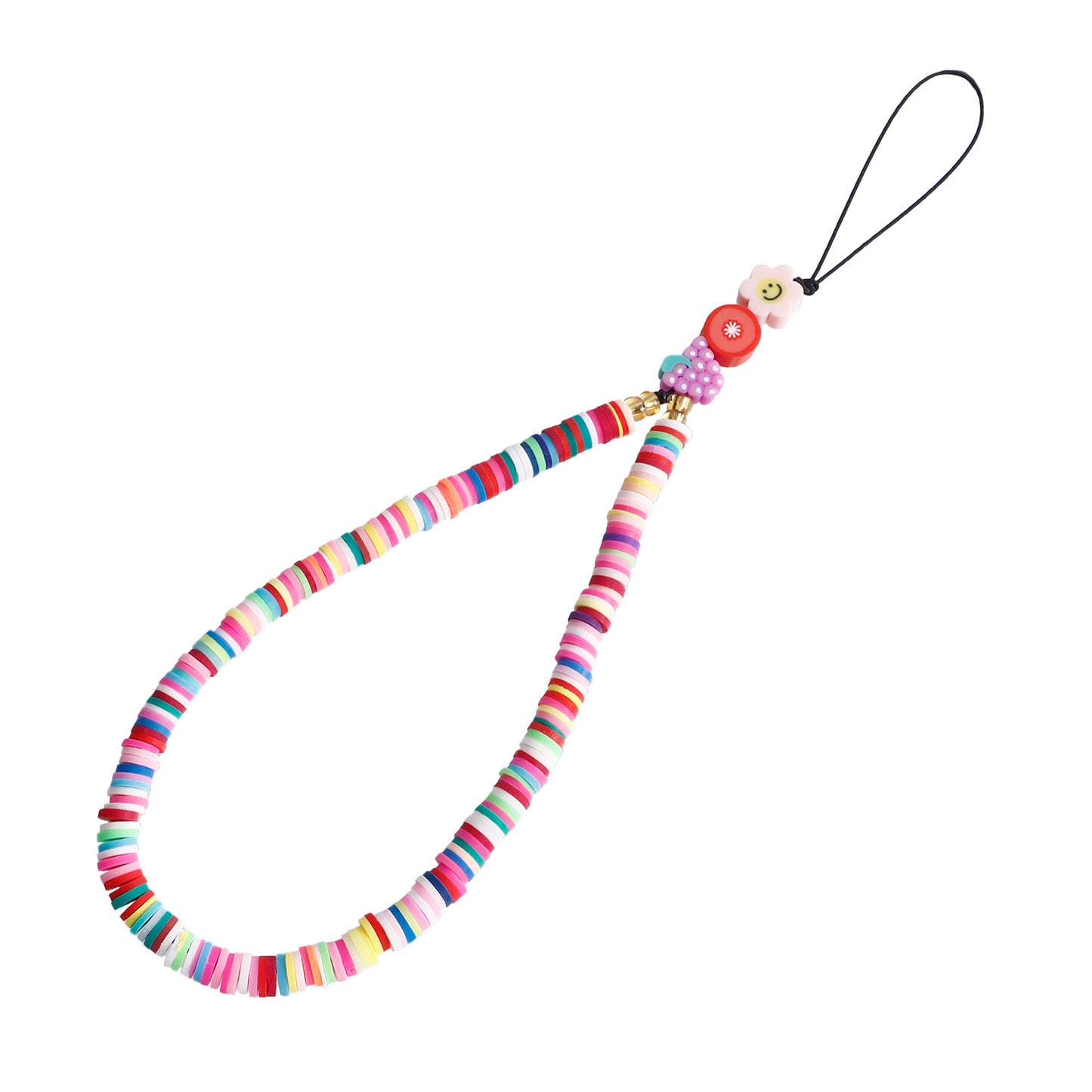 Minimalist Heart Floral Acrylic Plated Charm Bar Phone Strap