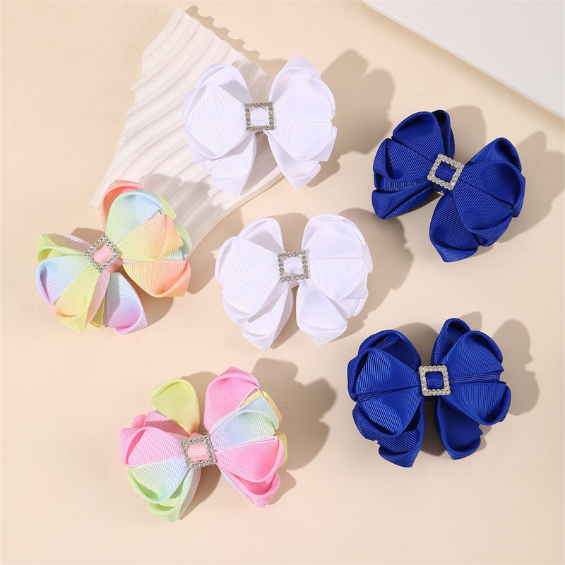Deliziosa molletta per capelli a fiocco minimalista per bambini in tulle con texture arricciata e a rete