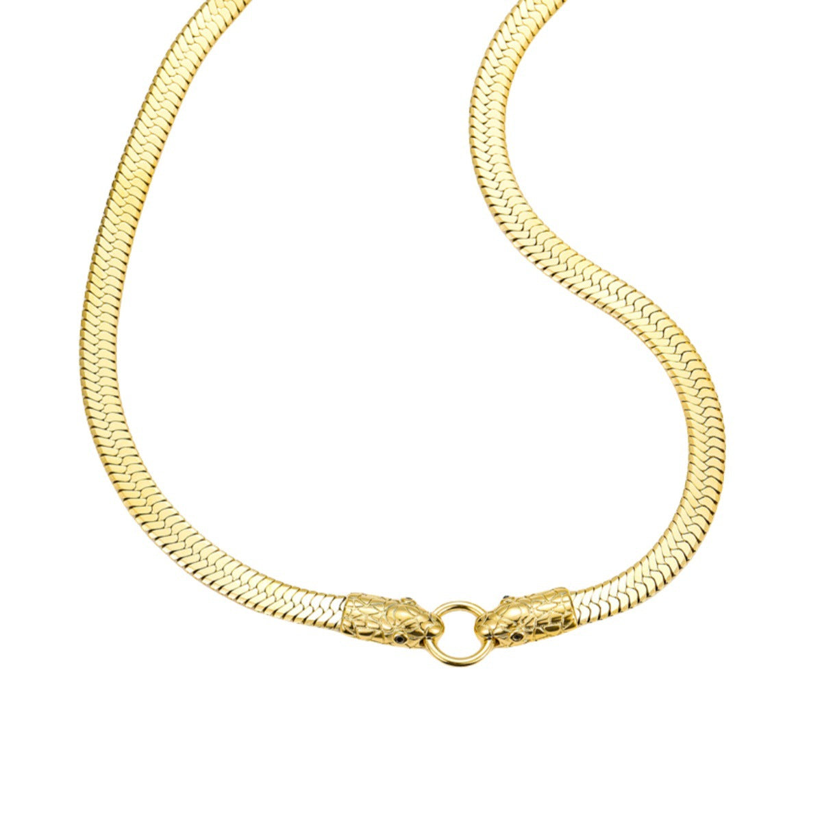 Collana minimalist in acciaio inossidabile a catena serpente placcata oro 18K da donna