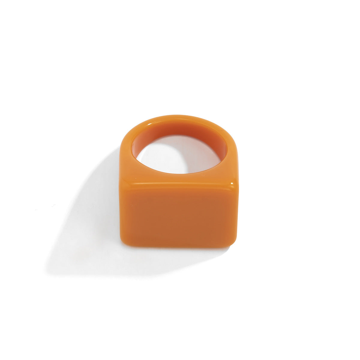Minimalist Geometric Square Resin Ring for Women