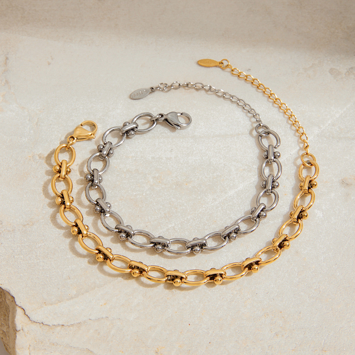Geometric Plated Stainless Steel Bracelet for Women
