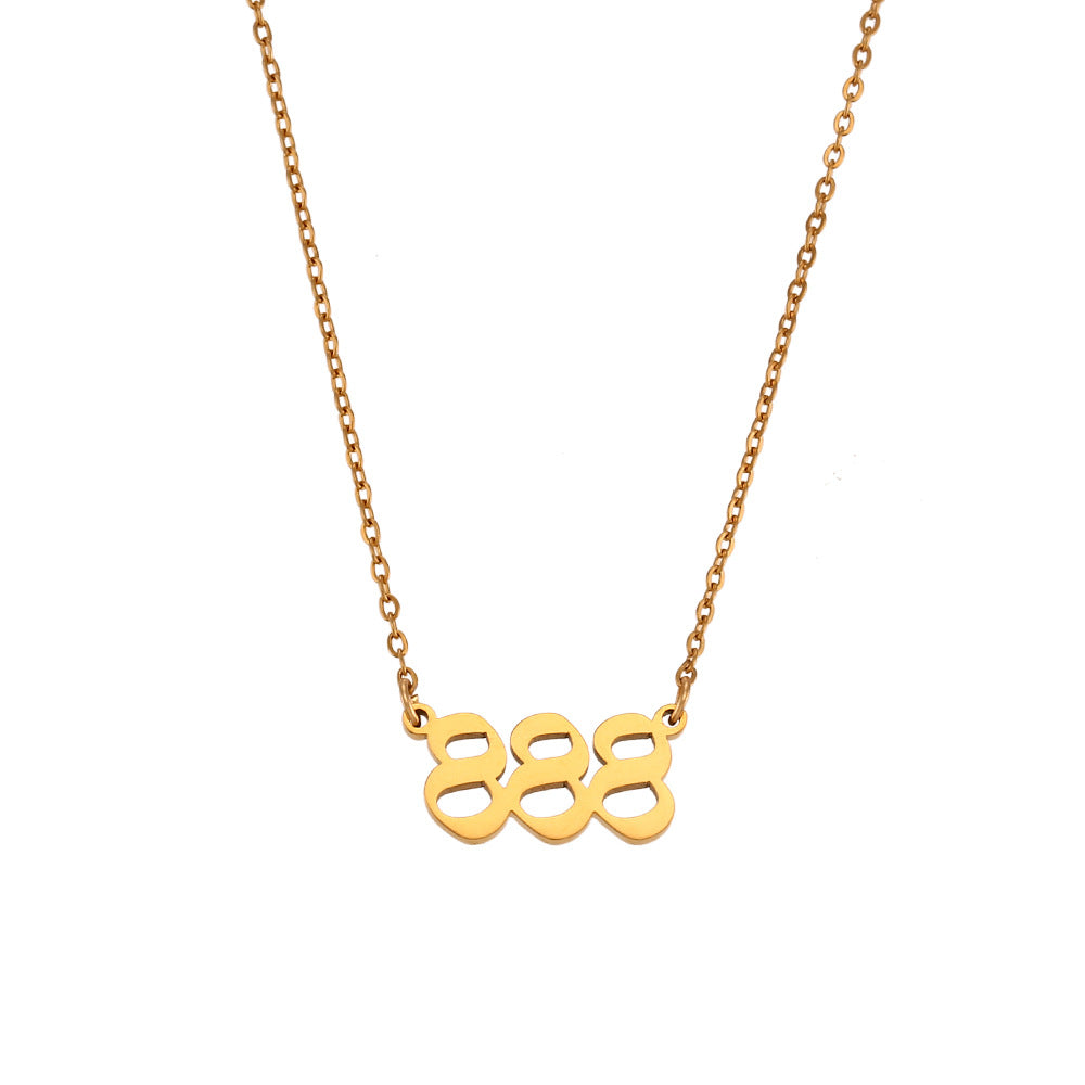 Collar Minimalista con Colgante de Acero Inoxidable Galvanizado con Número de Tres Dígitos y Cadena Ajustable para Mujer