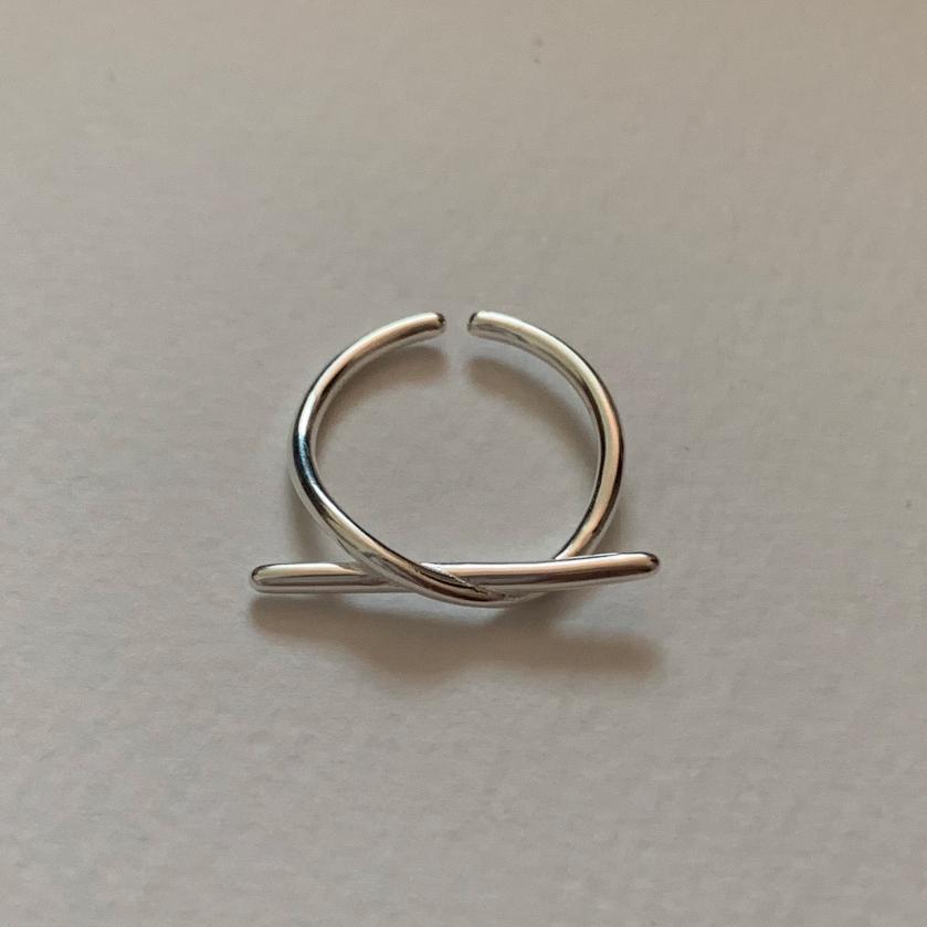 Minimalist Bow Knot Shaped 925 Sterling Silver Open Ring for Women with Clean Line Design
