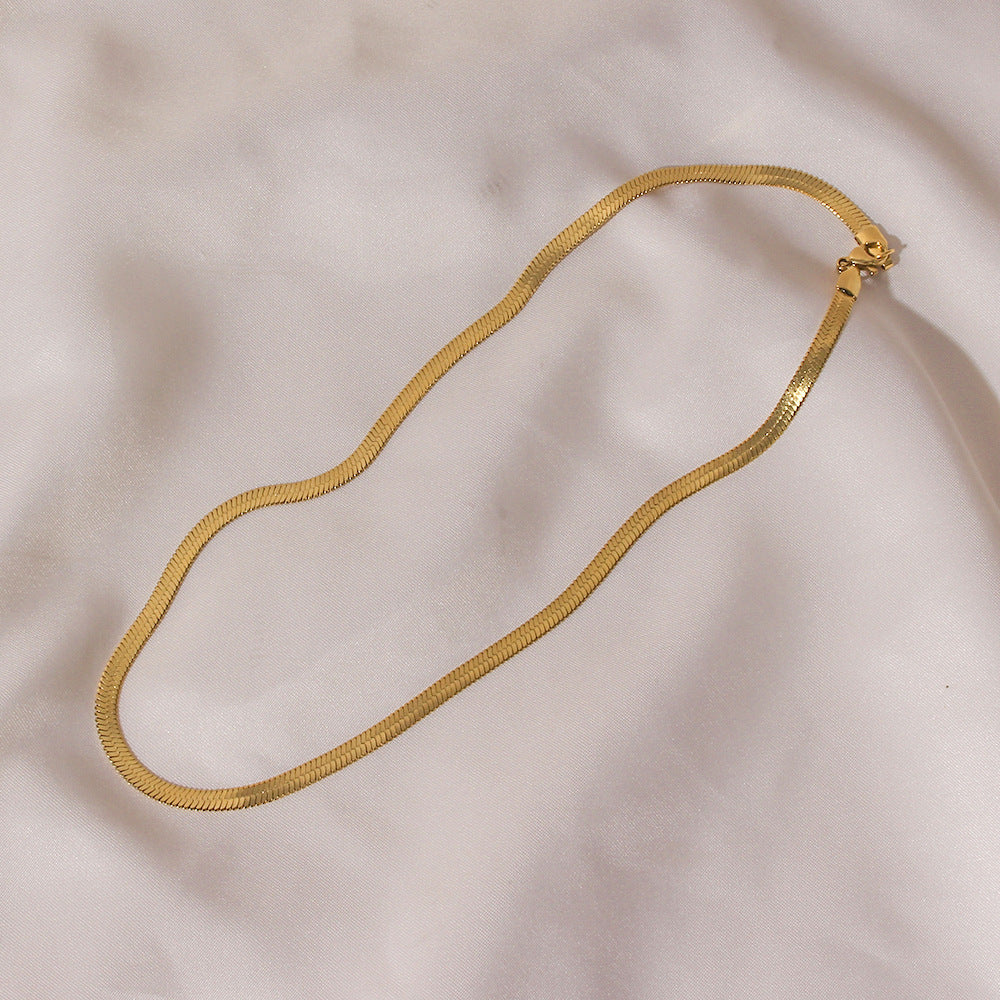 Minimalist Geometric Stainless Steel Plated 18K Gold Anklet and Bracelet Set for Women