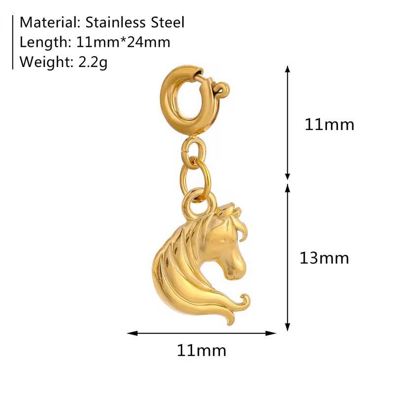 Elegant 18K Gold Plated Stainless Steel PVD DIY Charm Bar Pendant for Women