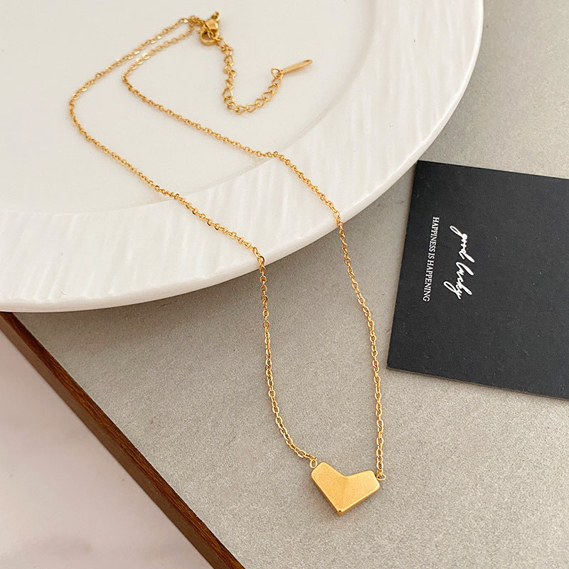 Minimalist 3D Heart Paper Airplane Titanium Steel Necklace for Women and Men