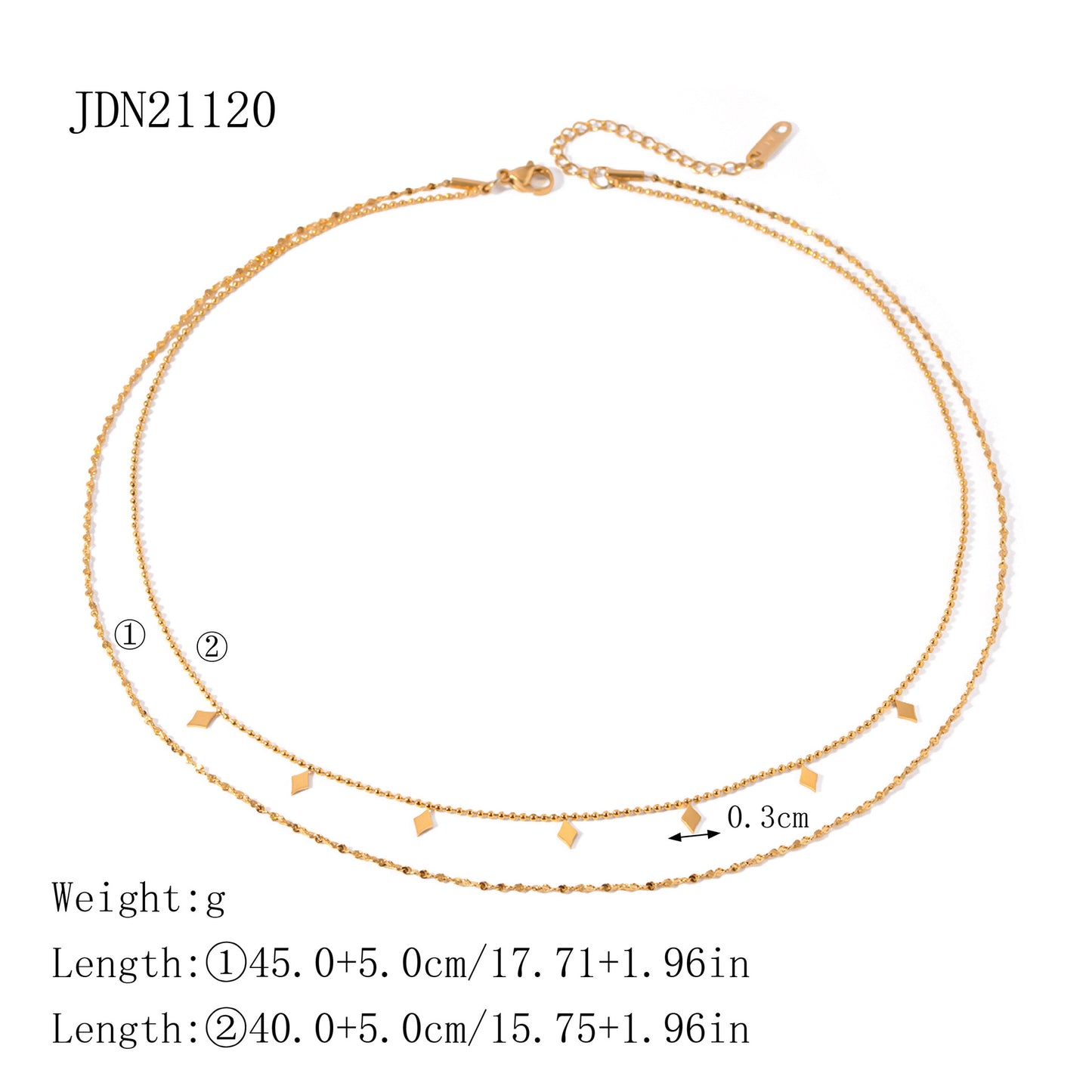 Collana con Pendente Geometrico Minimalista in Acciaio al Titanio con Finitura Placcata da Donna, Catena a Strati Regolabile in Acciaio Inossidabile