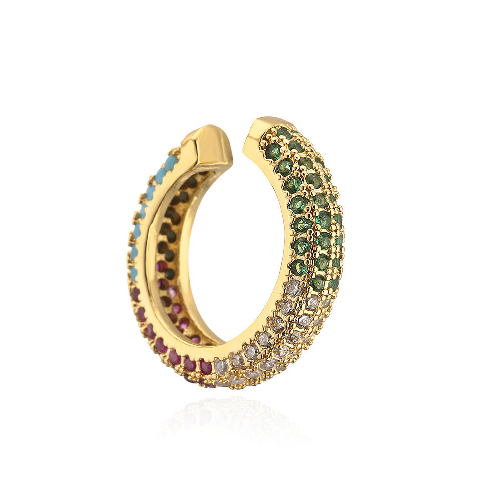 Minimalist U-Shaped Ear Clips for Women Made of Brass with Micro-Pavé Zirconia