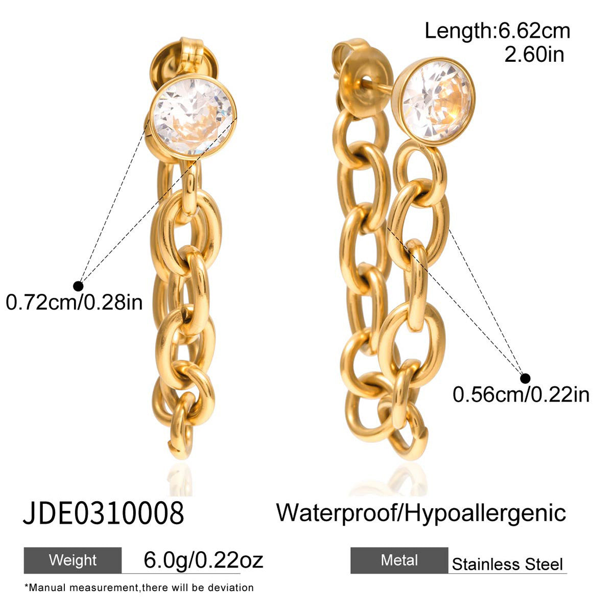 Pendientes Geométricos de Acero Inoxidable con Detalles de Zirconia y Flecos, Pendientes de Lujo con Clip Electrochapados para Mujer