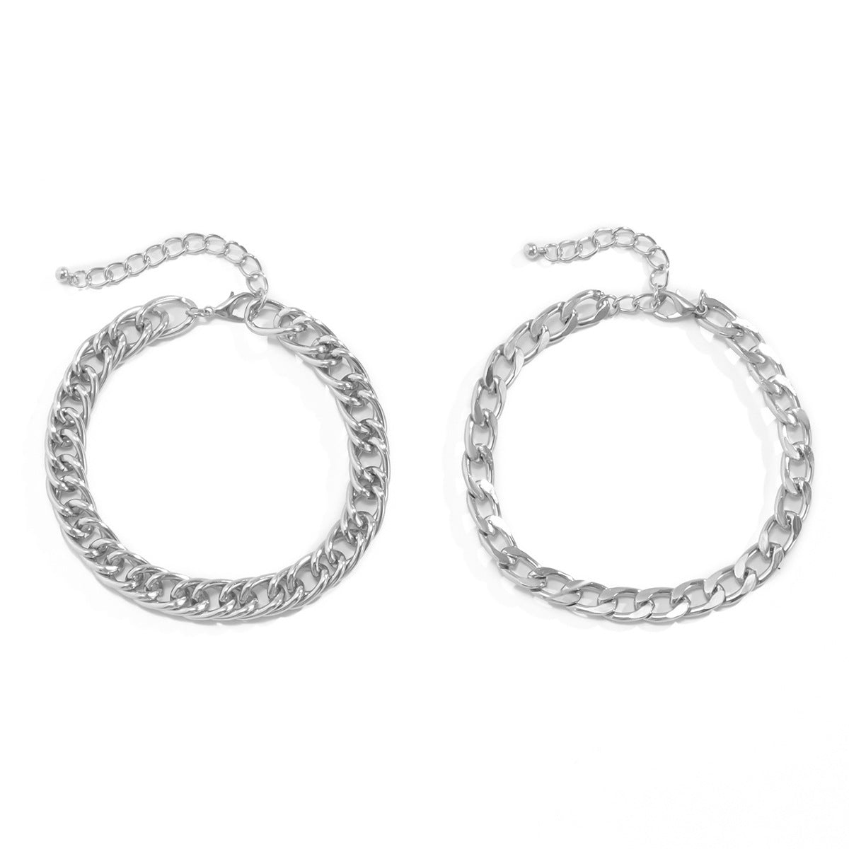 Set di bracciali a catena geometrici in metallo, minimalisti e punk da donna, regalo per viaggi di lavoro e matrimoni