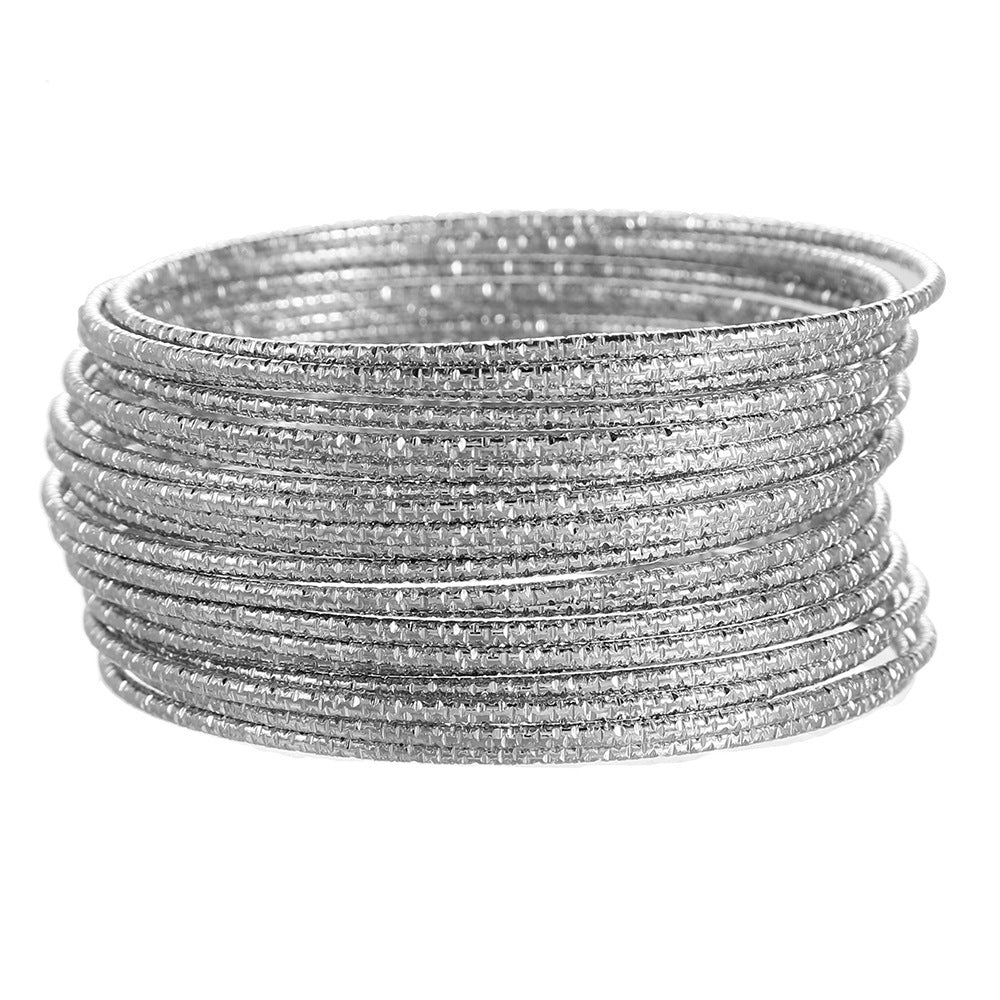 Personalized Geometric Round Iron Plated Cuff Bracelet Set for Unisex