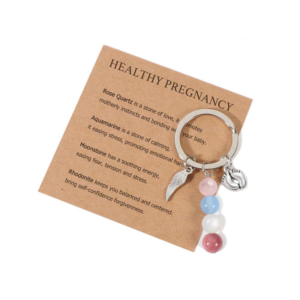 Vintage Heart Crystal Agate Alloy Keychain Charm