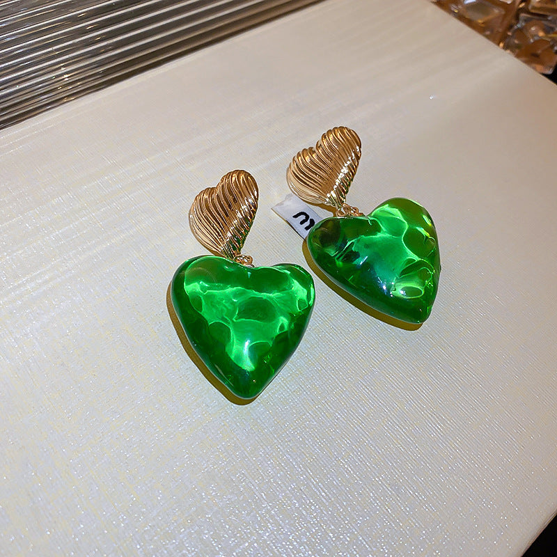 Pendientes de Ángel Retro Artísticos Ovalados con Incrustaciones de Pedrería para Mujer con Base de Cobre y Diseño Geométrico