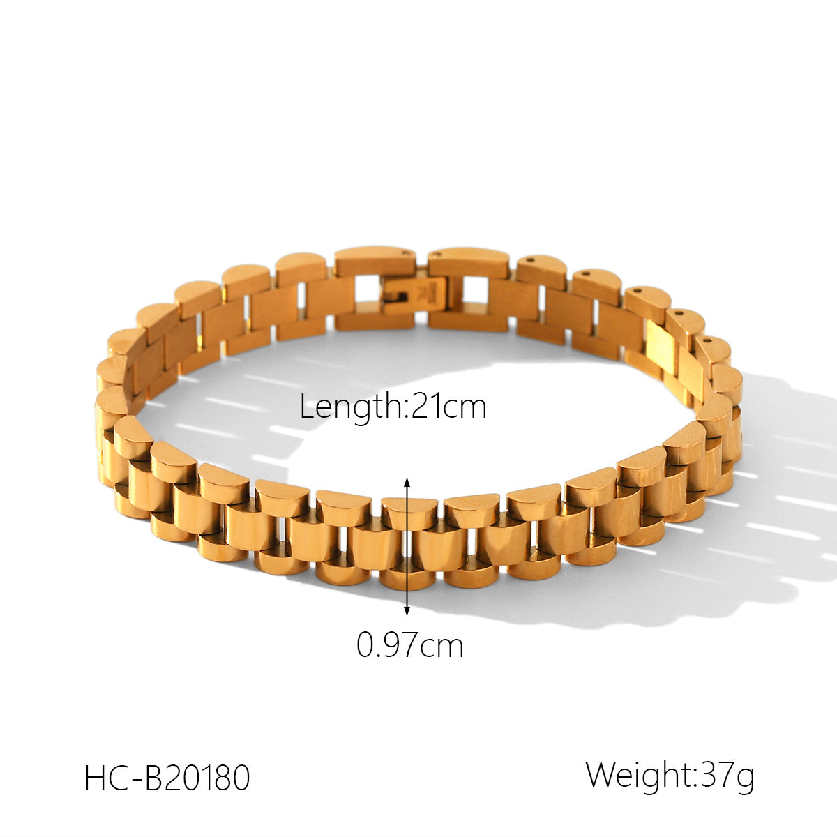 Bracciale da donna in acciaio inossidabile placcato oro 18 carati, stile alla moda, con catena a perline tonde geometriche