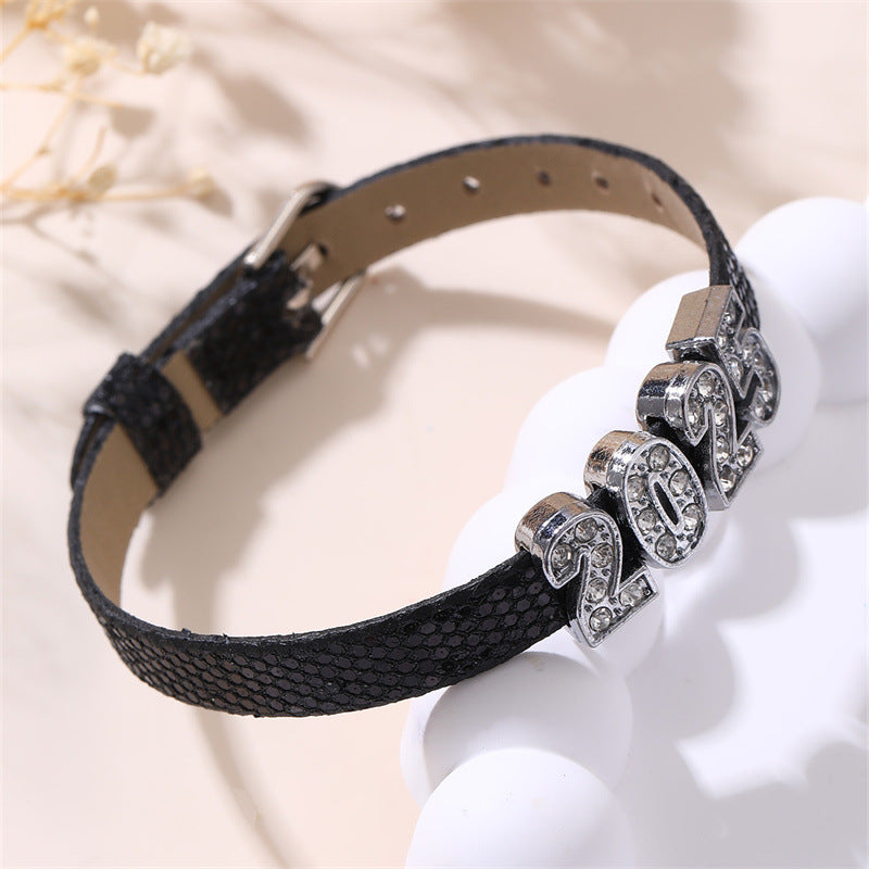 Bracciale in pelle lucido e grazioso per ragazze, stile principessa, con dettagli artigianali