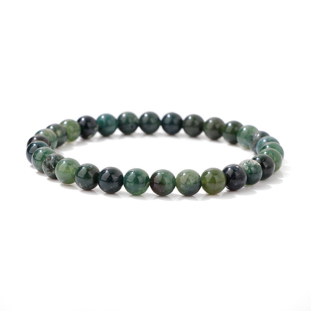 Elegant Casual Geometric Natural Agate Beaded Bracelet Unisex 6mm