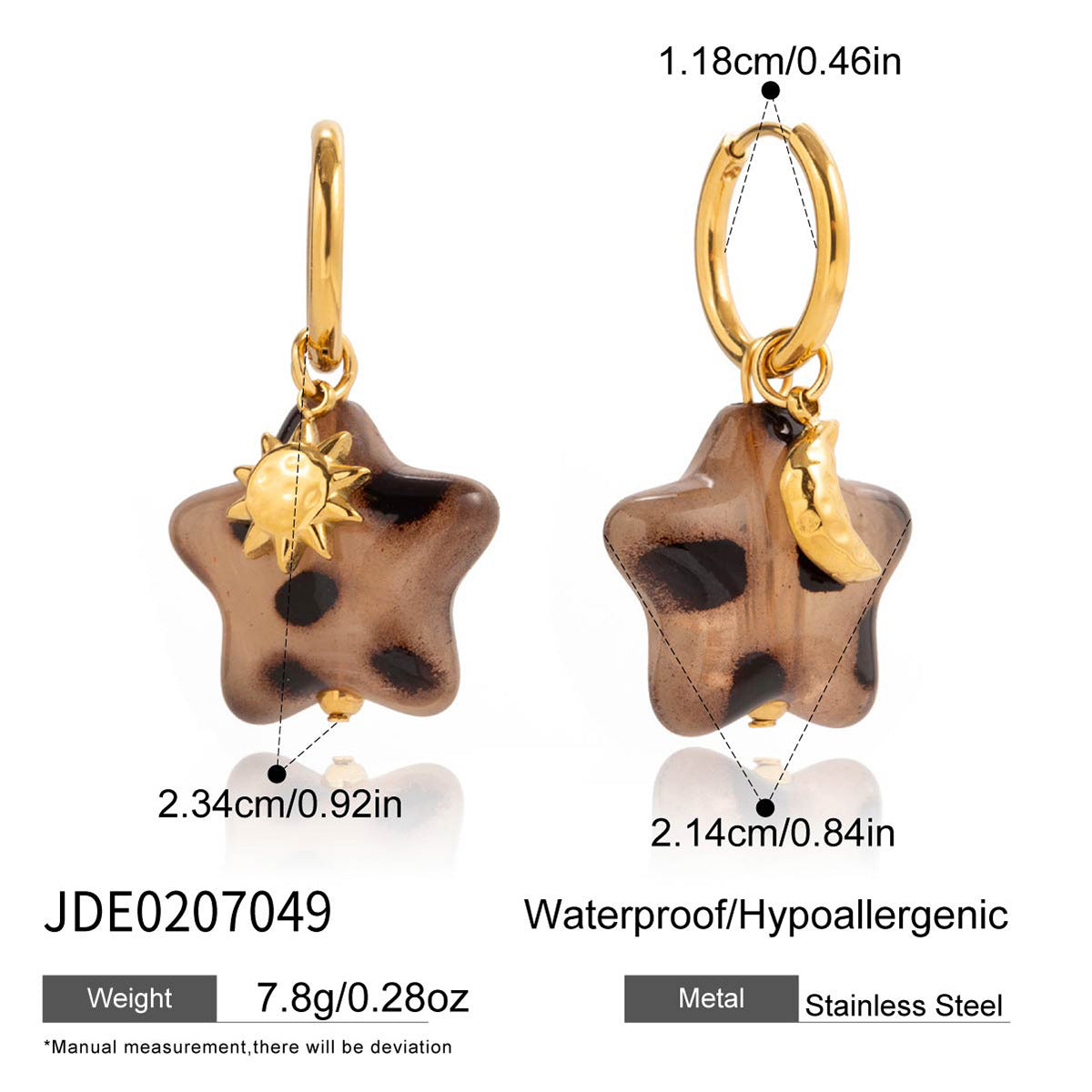 Aretes de aro de acero inoxidable con colgante de cruz geométrica para mujer con acabado chapado, diseño minimalista de lujo