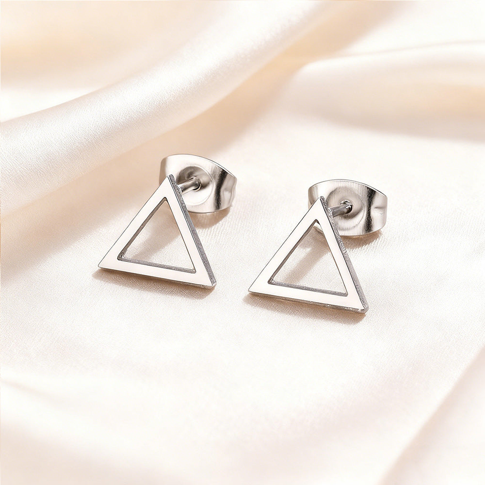 Luxury Elegant Geometric Moon Star Stainless Steel Plated Stud Earrings for Women