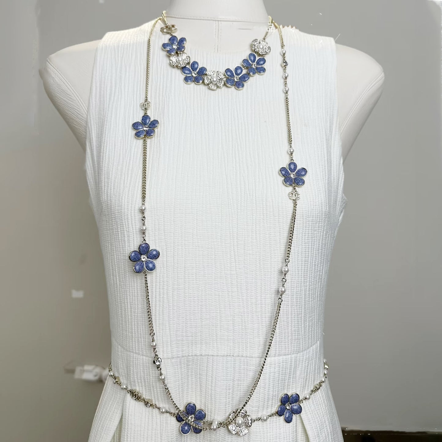 Collana Maglione Donna Placcata Ottone con Fiori